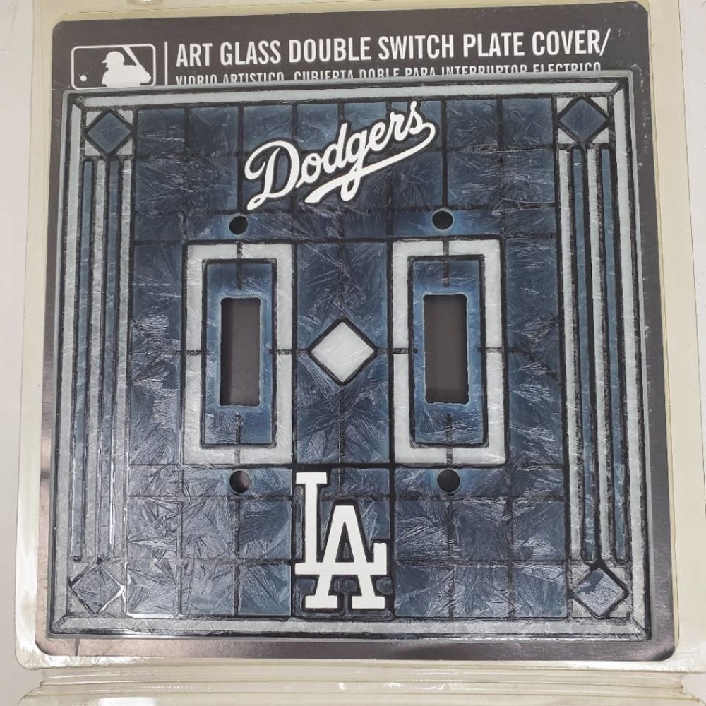MLB Los Angeles Dodgers "Stain Glass" Light Switch Double Plate Cover